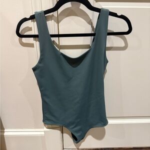 Express Sage Green Fitted Bodysuit